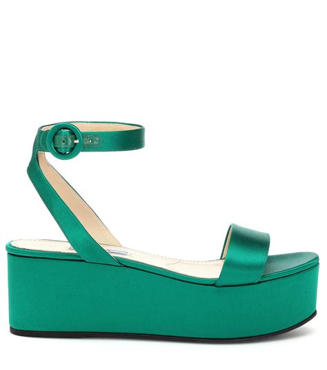 prada sandals green|Prada heeled sandals.